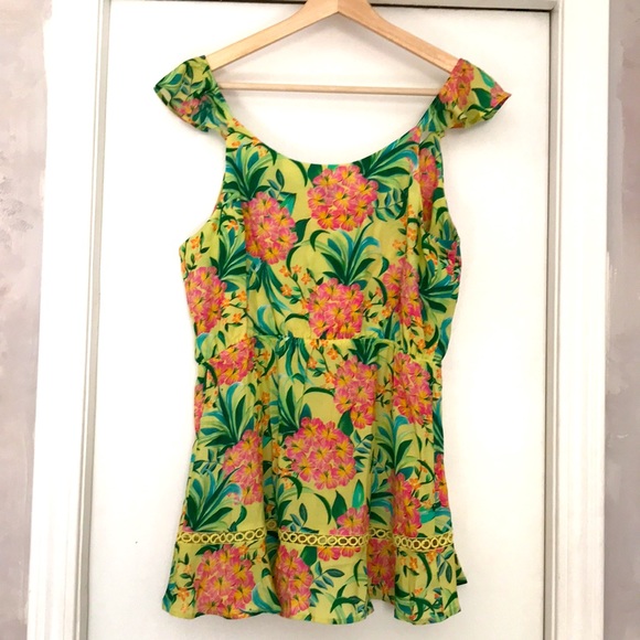 Farm Rio Ruffled Floral Tank top Anthropologie blouse M NWT - Picture 12 of 15